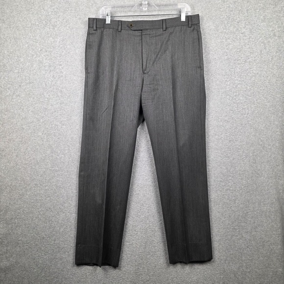 Brooks Brothers Other - Brooks Brothers Pants Mens 35x30 Gray 346 Wool Dress Flat Front Lined Trousers